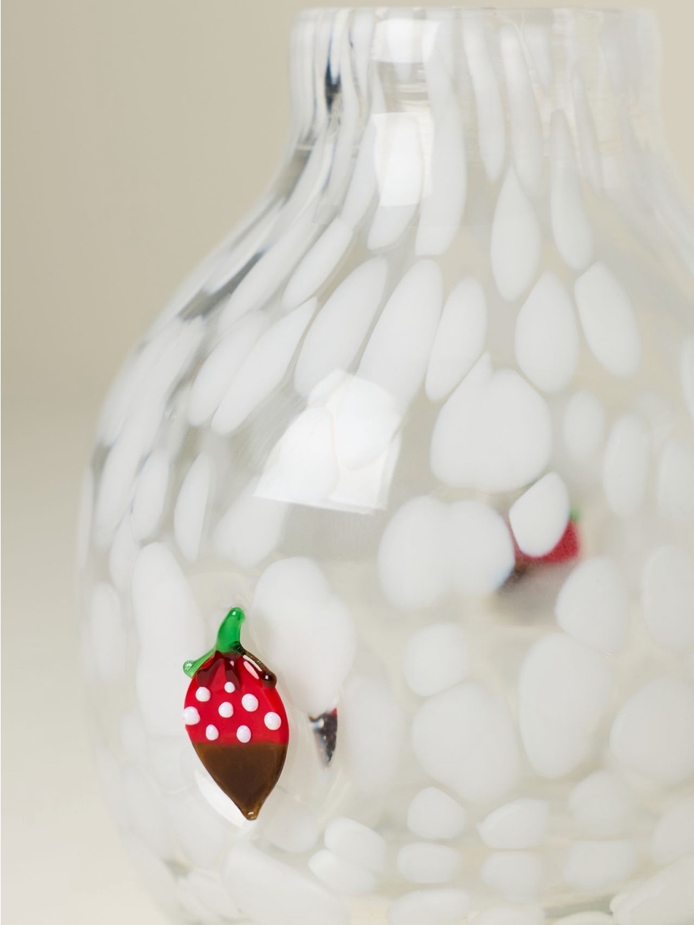 Anthropologie Valentines Icon Confetti Glass Vase with Red Strawberry Accent - Picture 2 of 5
